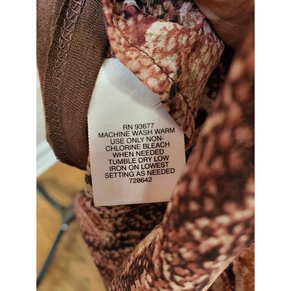 Liz Claiborne Women Multicolor 100% Polyester Long Sleeve Buttons Front Blouse L - Picture 9 of 10